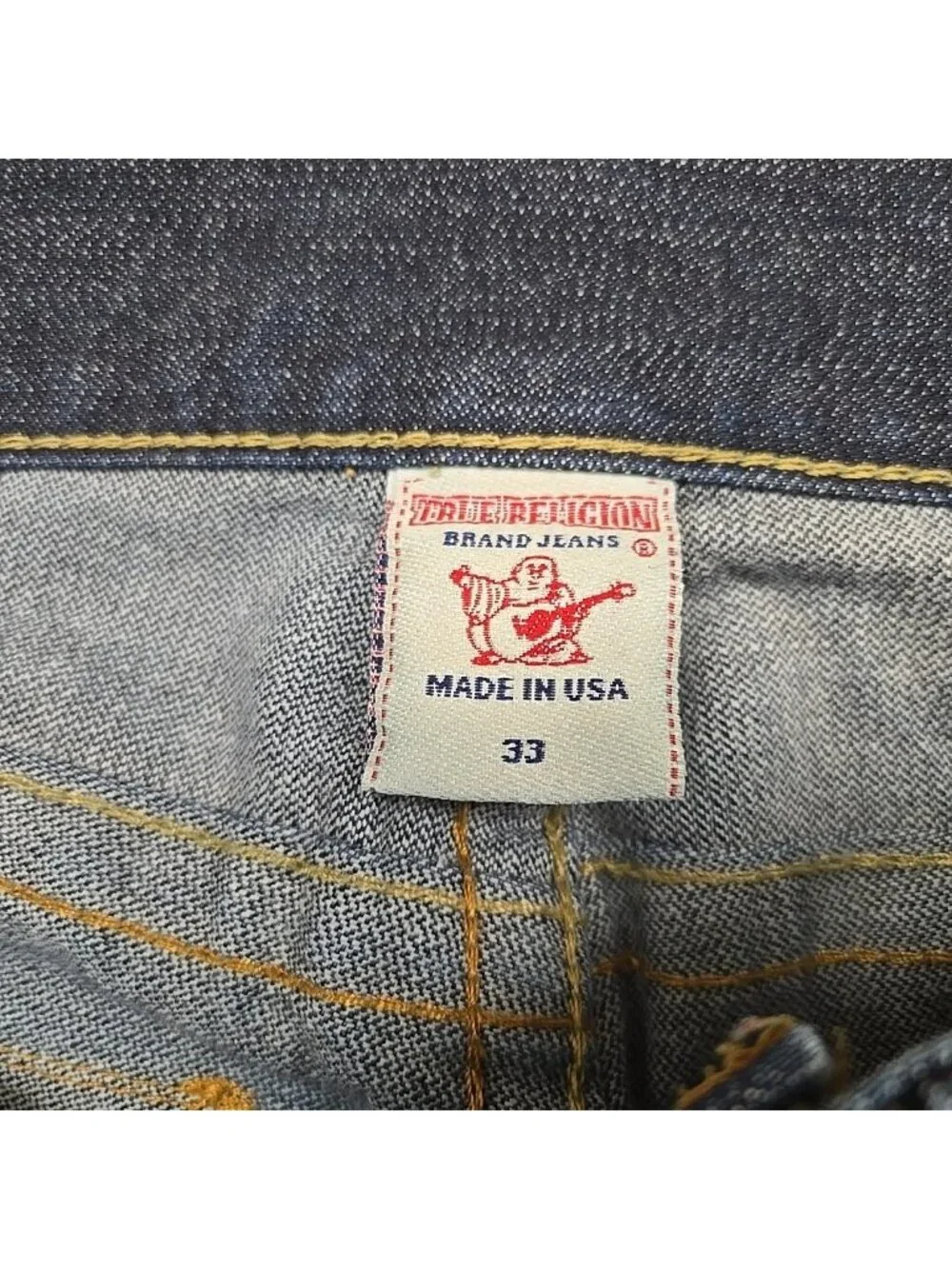 Vintage True Religion Ricky Jeans Mens Size 33 (36/34.5) Flap Pockets Faded USA